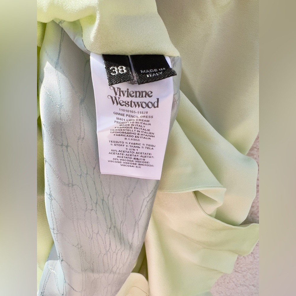 Vivienne Westwood Pastel Green Crowl neck pencil dress - Picture 9 of 11